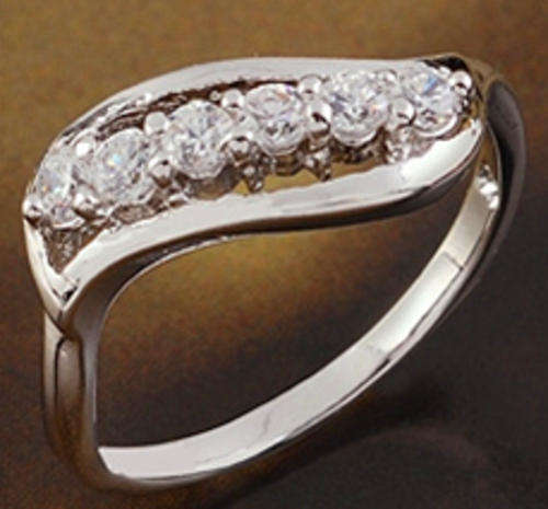 18K WHITE Gold Filled CZ ring