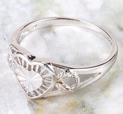 18K WHITE Gold Filled Women's Charm ring