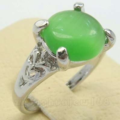 LADY'S GEMSTONE EMERALD CZ 10KT REAL WHITE GOLD FILLED RING