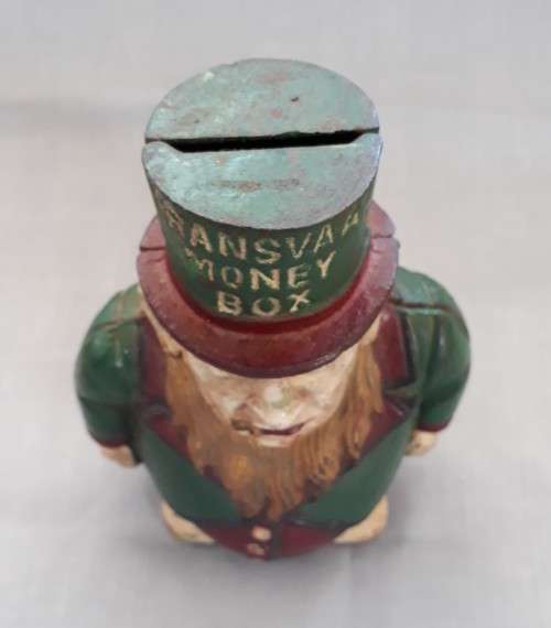 CIRCA 1900 CAST IRON PAUL KRUGER TRANSVAAL MONEY BOX (NO PIPE)