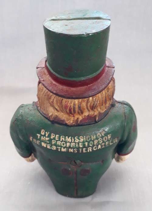 CIRCA 1900 CAST IRON PAUL KRUGER TRANSVAAL MONEY BOX (NO PIPE)
