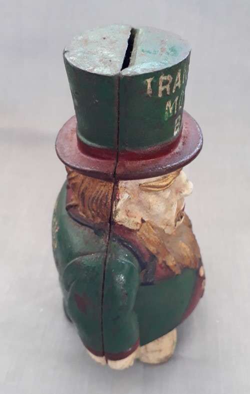 CIRCA 1900 CAST IRON PAUL KRUGER TRANSVAAL MONEY BOX (NO PIPE)