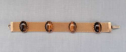 2 TIGER EYE AND CATS EYE BRACELETS