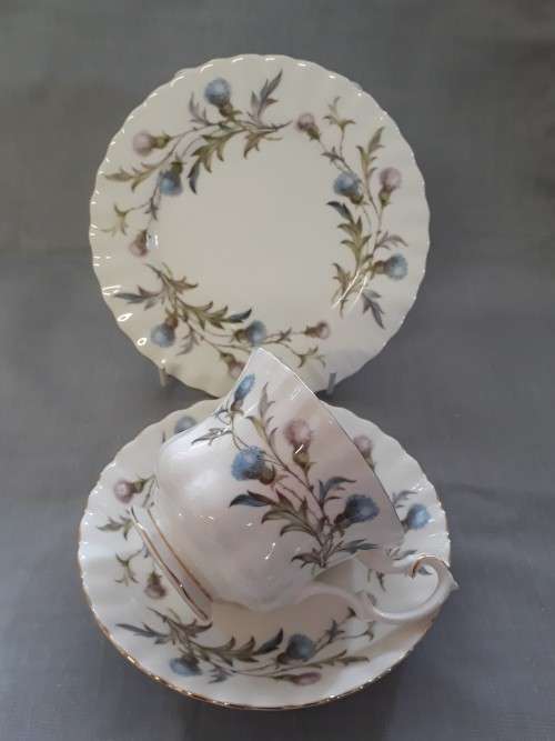 A ROYAL ALBERT BRIGADOON TEA TRIO