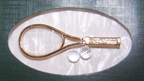 SWAROVSKI CRYSTAL MEMORIES TENNIS RACKET WITH 2 CRYSTAL BALLS. RETIRED!.