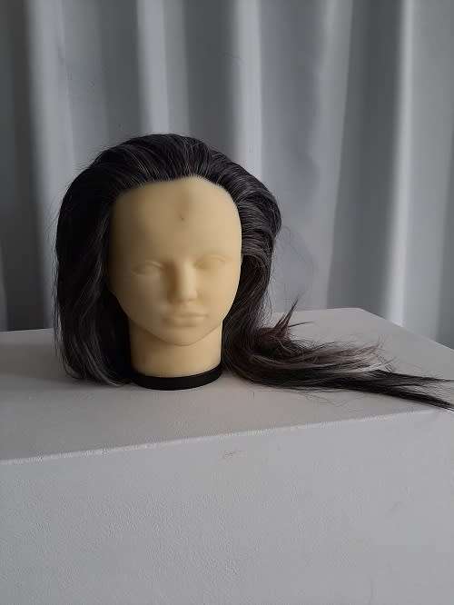 Display Mannequin Head with attached Light Mustard Hair
