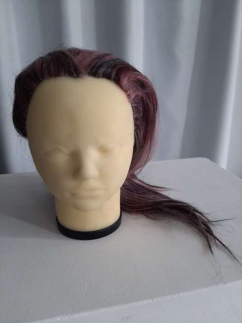 Display Mannequin Head with attached Light Mustard Hair