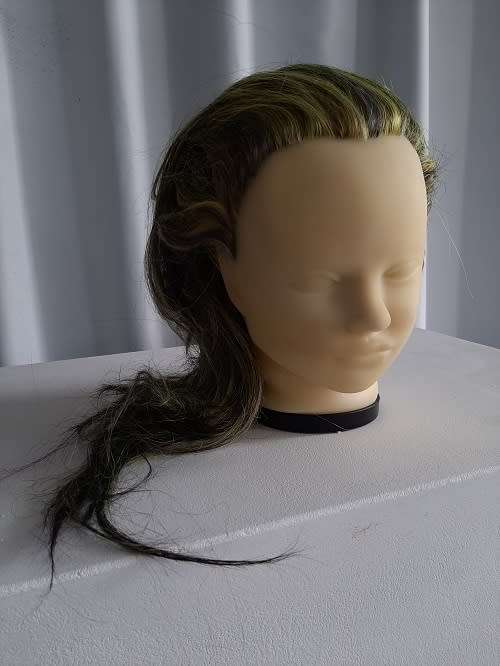 Display Mannequin Head with attached Light Mustard Hair