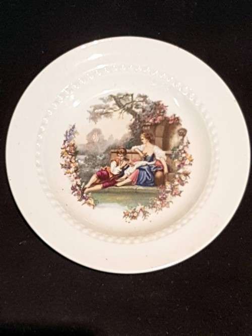 Royal Cauldon wall plate - Victorian scene.