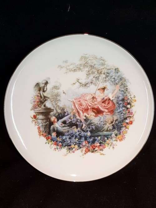 Constantia fine china - Victorian couple with lady on a swing