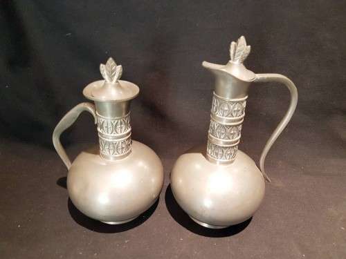 Haugrud pewter - Pair of ornate vessels - Simply outstanding! One low price, bid now!