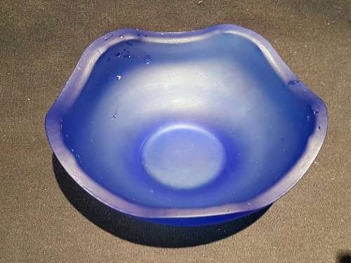 Pair of blue glass bowls