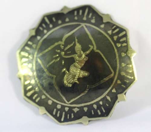 Siam - octanal shape sterling silver brooch