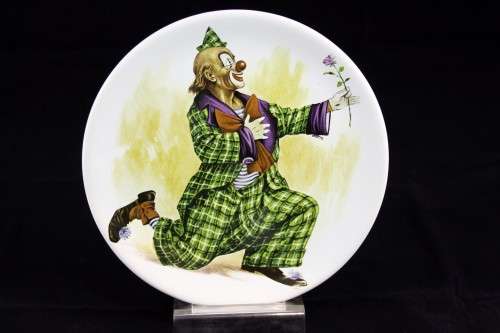 AB Ceramics - Pair of clowns wall plates - Beautiful! - Low price, bid now!
