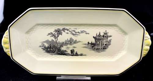Royal Doulton - black oriental scene - serving platter
