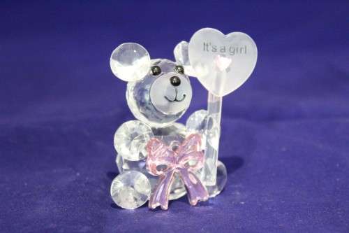 Glass bear - It's a Girl - Absolutely stunning!! - Low price! - Bid now!