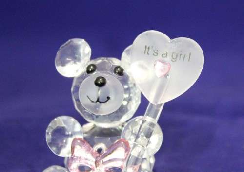 Glass bear - It's a Girl - Absolutely stunning!! - Low price! - Bid now!