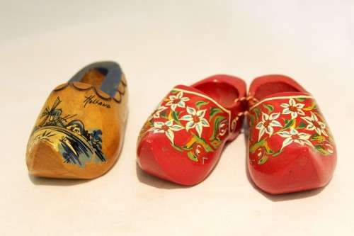 Dutch pair of clogs plus one shoe