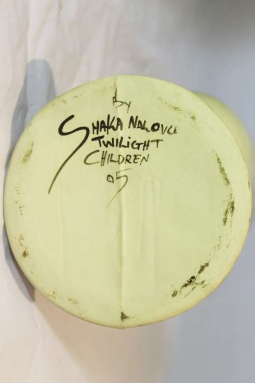 Shaka Ndlovu - Twilight children - hand painted studio vase