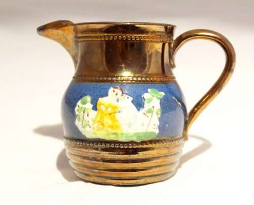 Lustre jug - copper and porcelain - 1850?