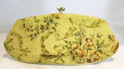 Petite point clutch bag