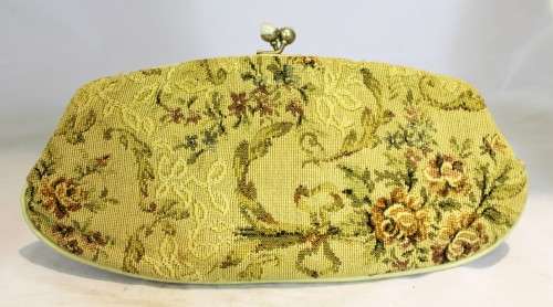 Petite point clutch bag