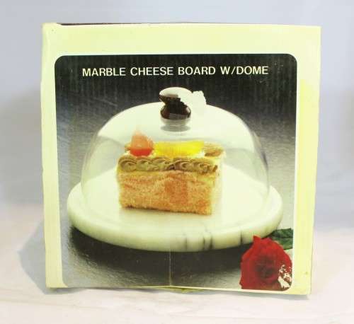 Marble cheese board with dome