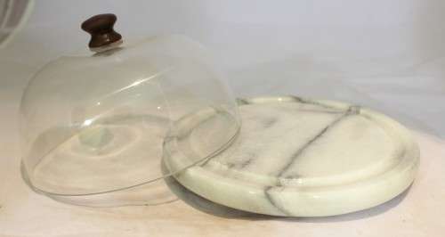 Marble cheese board with dome
