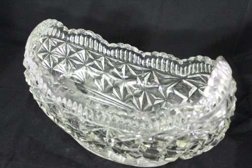 Cut and molded glass shaped bowl