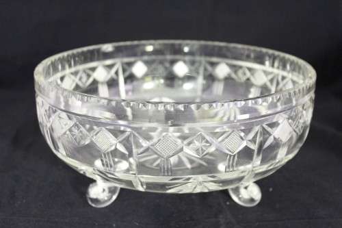 Cut glass footed bowl