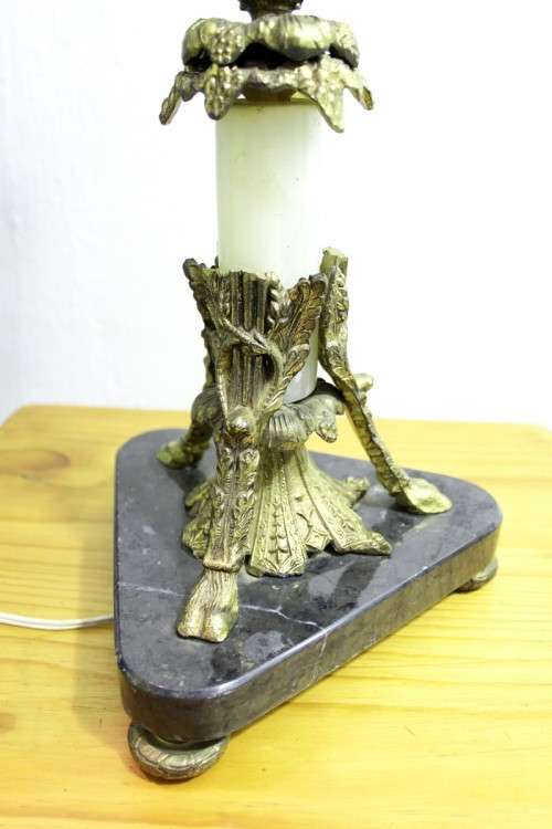 Marble and brass table lamp
