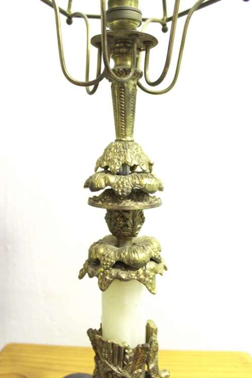 Marble and brass table lamp