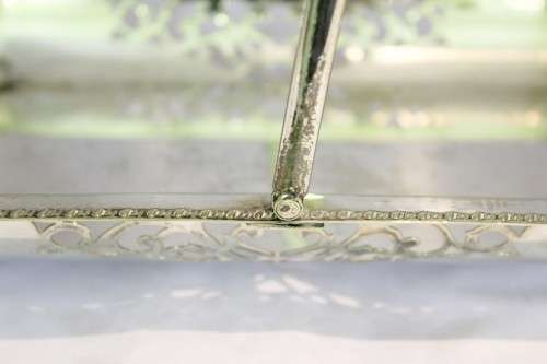 Large swing handle tray - silver plated