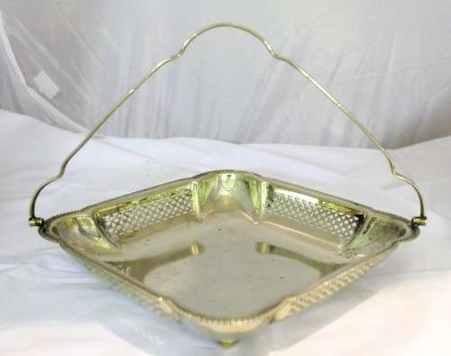 Swing handle tray - silver plated