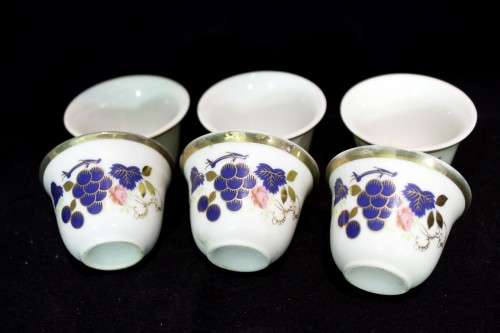 Sake style cups - blue berry - six pieces