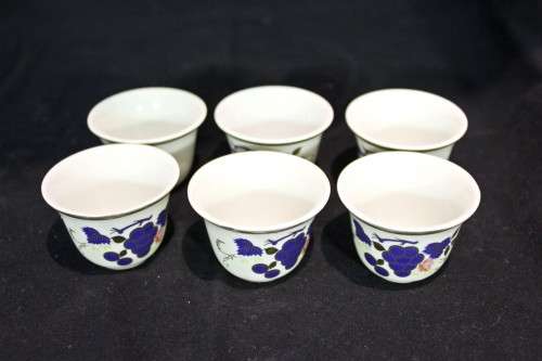 Sake style cups - blue berry - six pieces