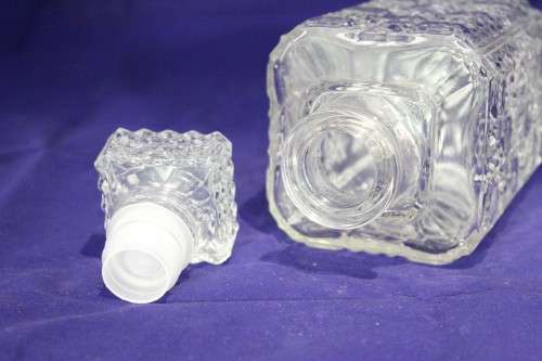 Pressed glass decanter