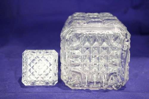 Pressed glass decanter