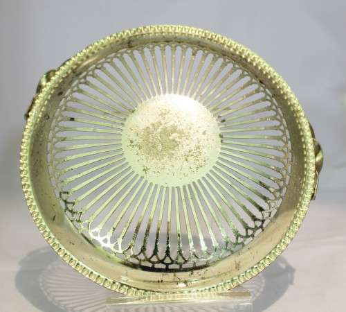 Weaved swing handle tray - silver plated