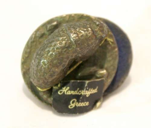 Pair of metal cast miniature animals - Made in Greece - Dog and armadillo - Beautiful!!