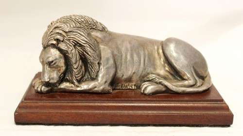 Afrisilver - lion on a base - sterling silver