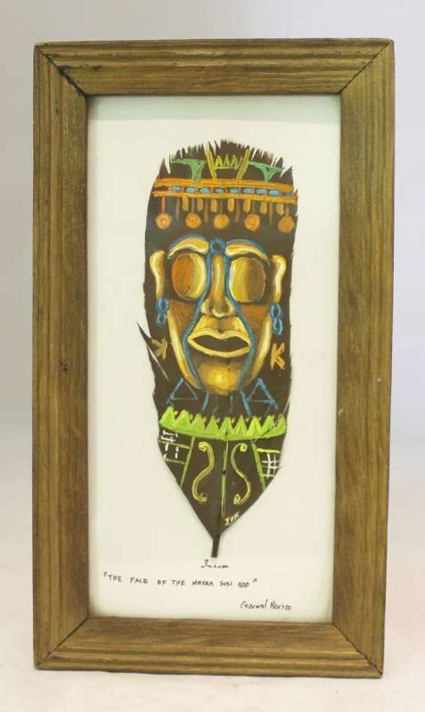 Aztec feather art - sun god - finest plumeria