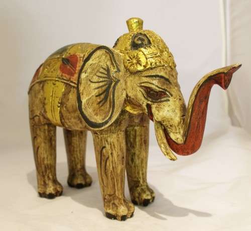 Painted elephant - Absolutely stunning! - Bid Now!!!