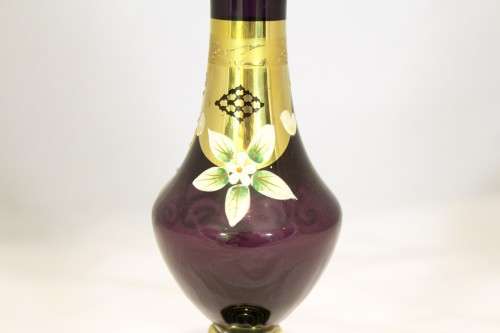 Venetian style vase - Purple vase with ornate shape top - A beauty!! - Low price!! - Bid Now!!!