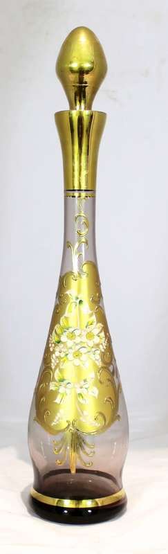 Venetian style decanter!! Very tall in amber