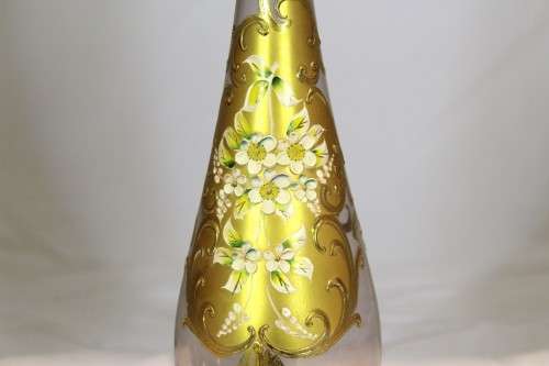 Venetian style decanter!! Very tall in amber