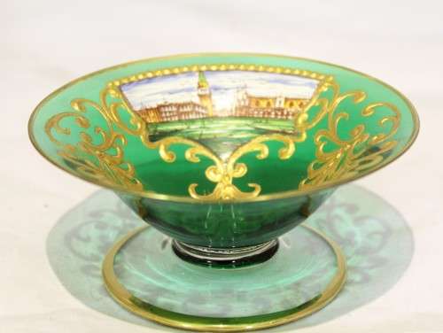 Venetian style bowl - green trinket bowl