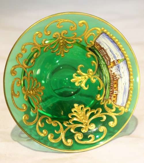 Venetian style bowl - green trinket bowl