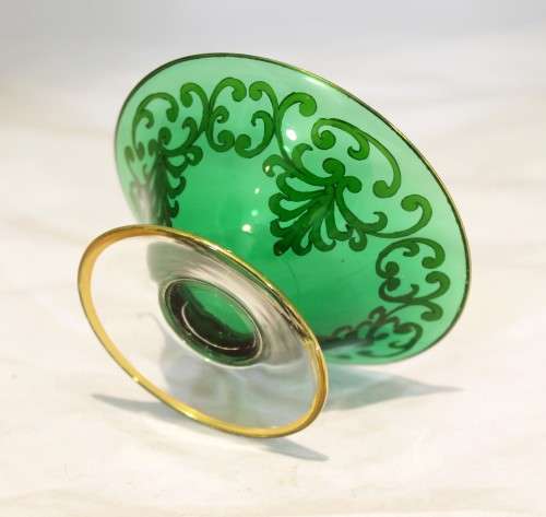 Venetian style bowl - green trinket bowl