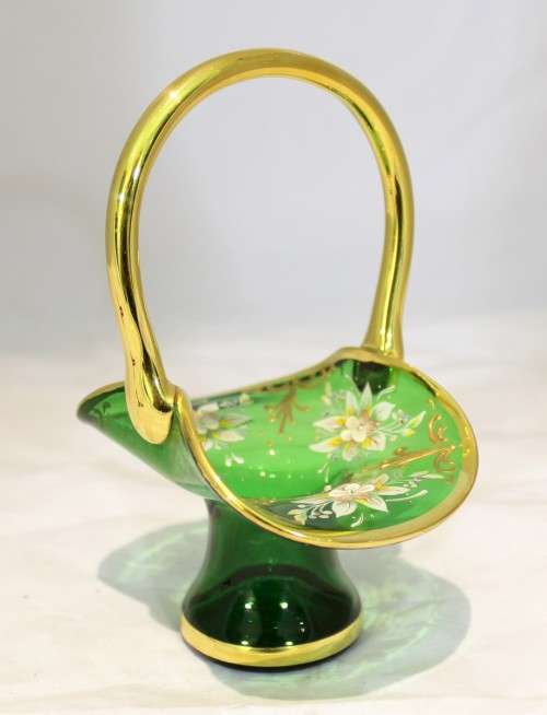 Venetian style basket - green basket
